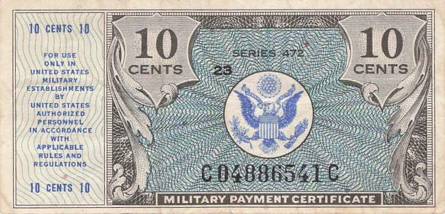 USA MPC Series 472 p.M16 10 Cents 1948 VF
